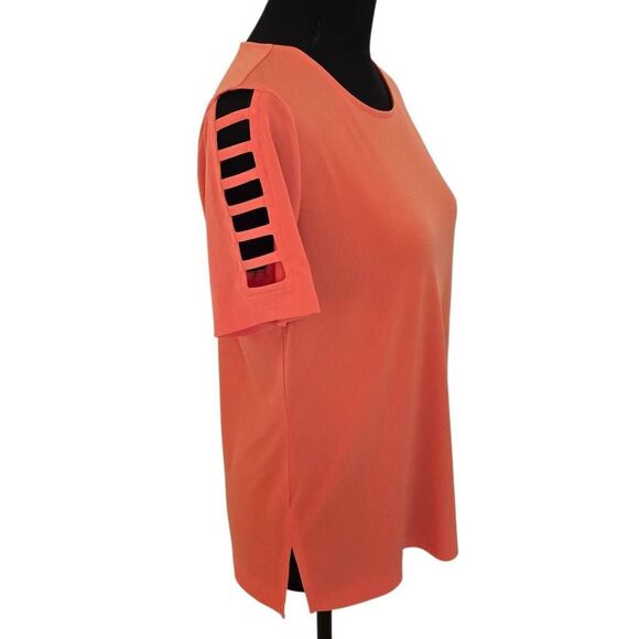 Michael Kors Womens Orange Short Sleeve Top Size Small - Picture 4 of 8
